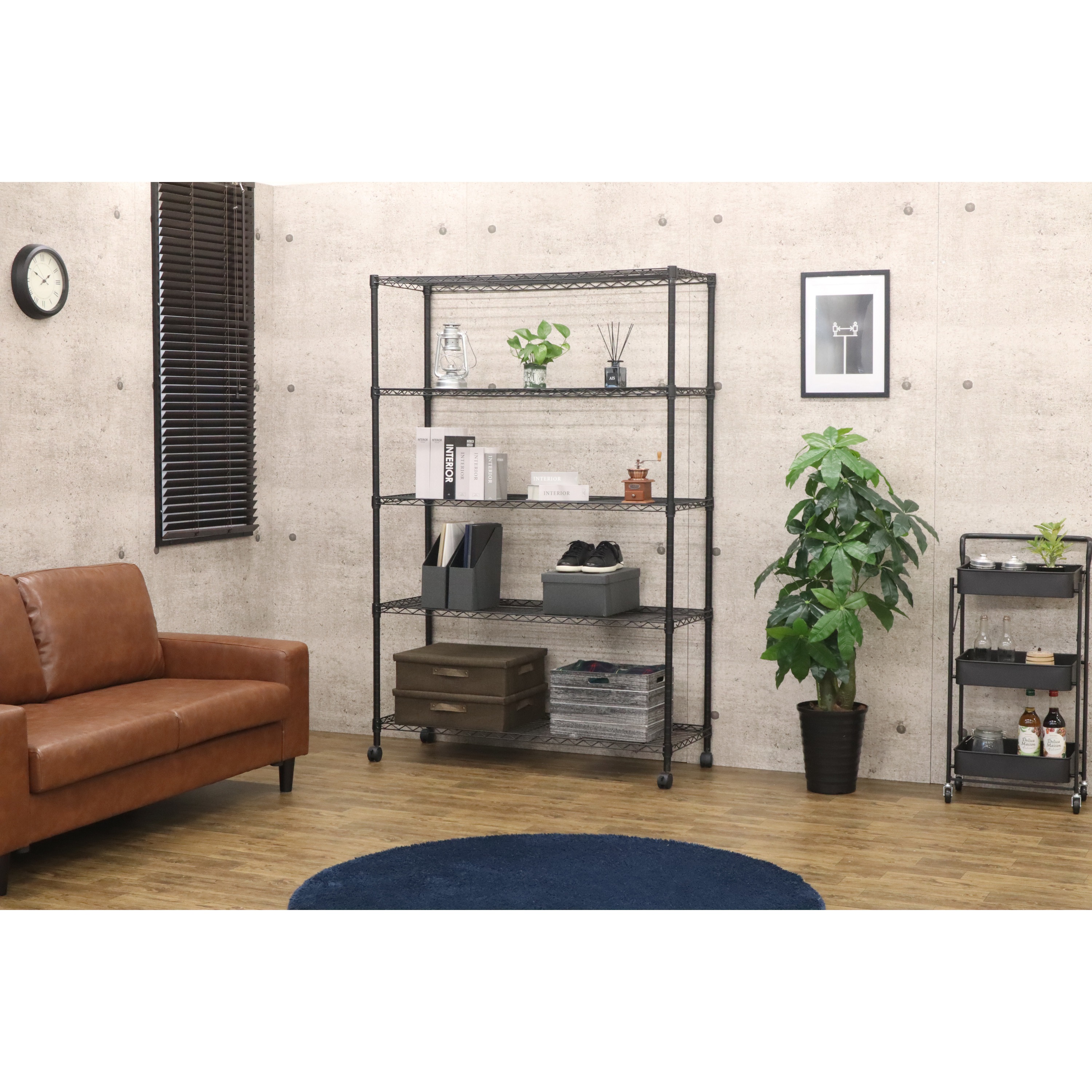 NERO-1218 ネーロ25Φスチールラック5段 AIS (エイ・アイ・エス) 色BK