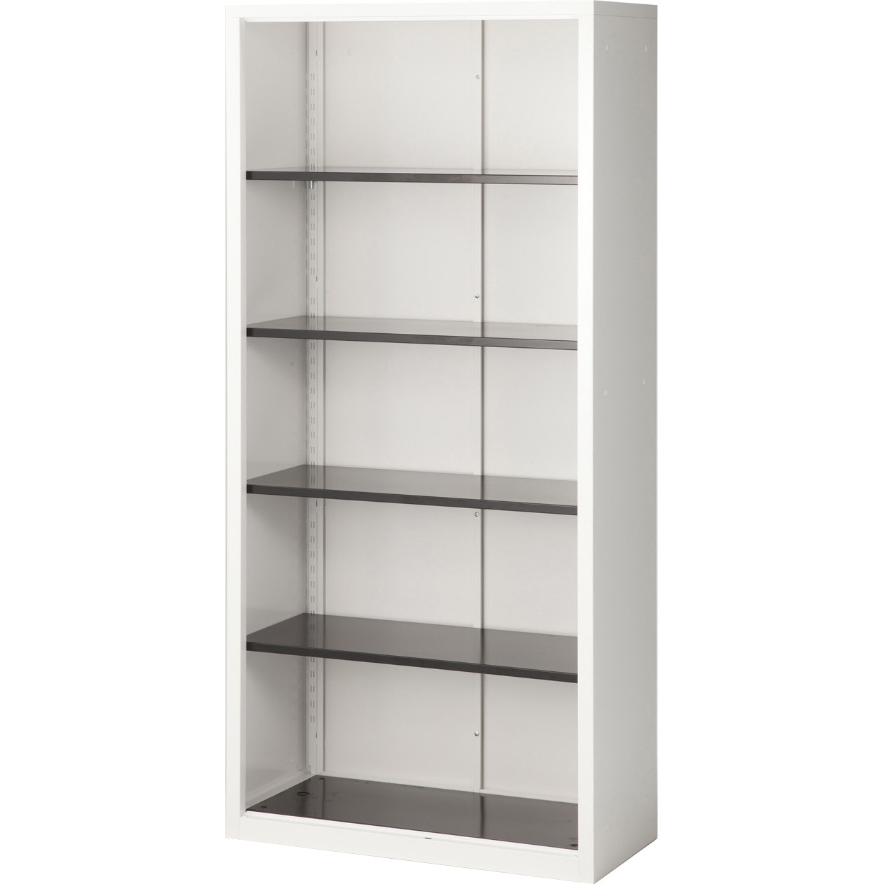 746560 A4スチール書庫オープン スマイル(家具) ホワイト色 下置き 高さ1850mm間口880mm