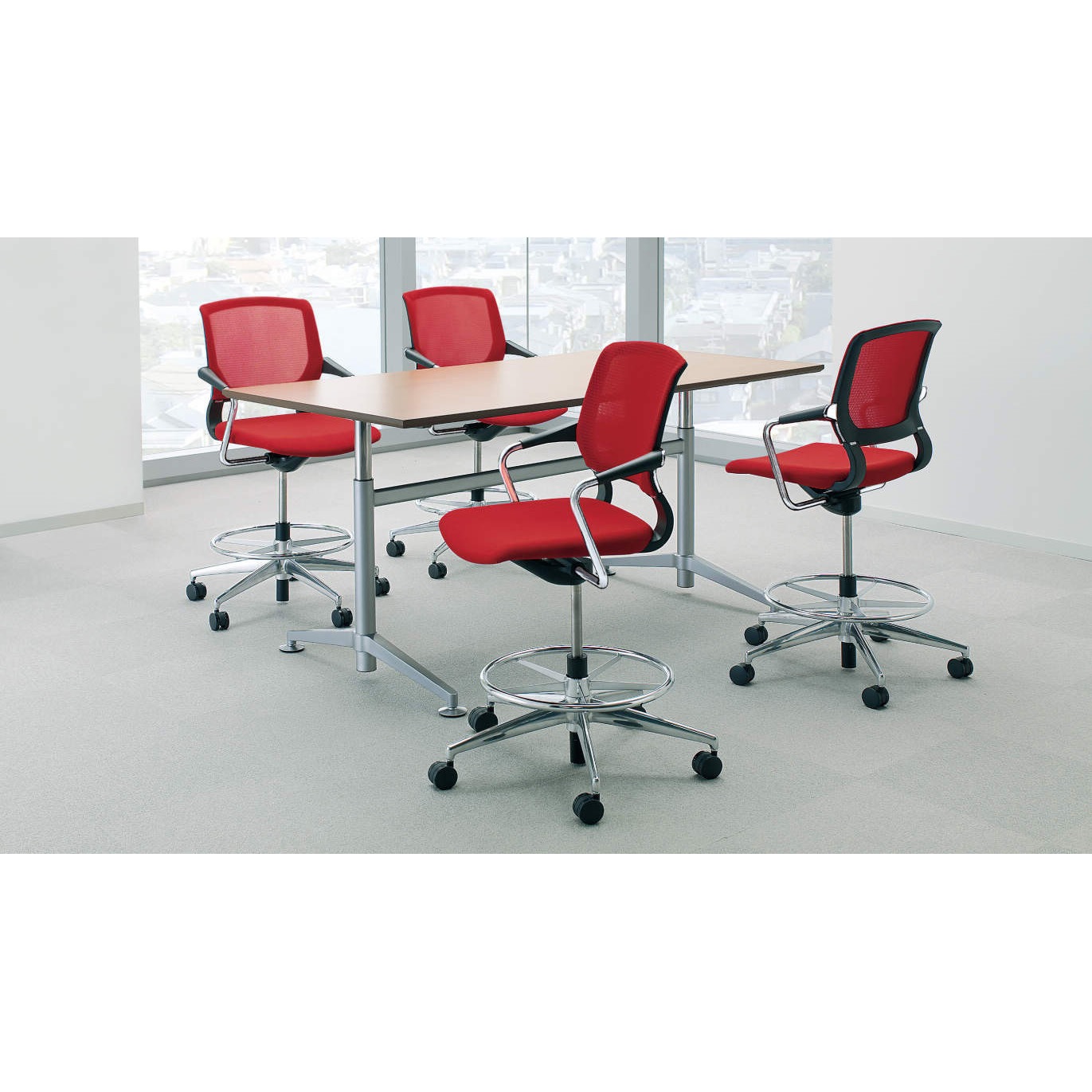 コクヨ品番 CK-M795KZB6 会議イス　サテリテ　メッキ・カンチレバー脚 W545xD585xH865xSH435 ＦＯＳＴＥＲ コクヨ サテリテ ミーティングチェアー グリーン⁄ブラック - 中古