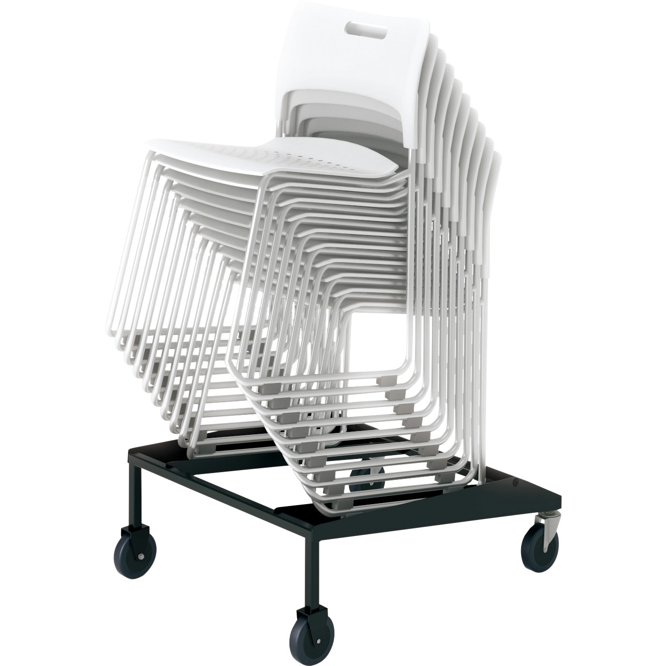 CP-20N 固定ハンドル式 コクヨ カラベルシリーズ専用台車 ゴム車輪 荷重42kg 鋼板製 組立・設置・取付 荷台寸法770×580mm  CP-20N