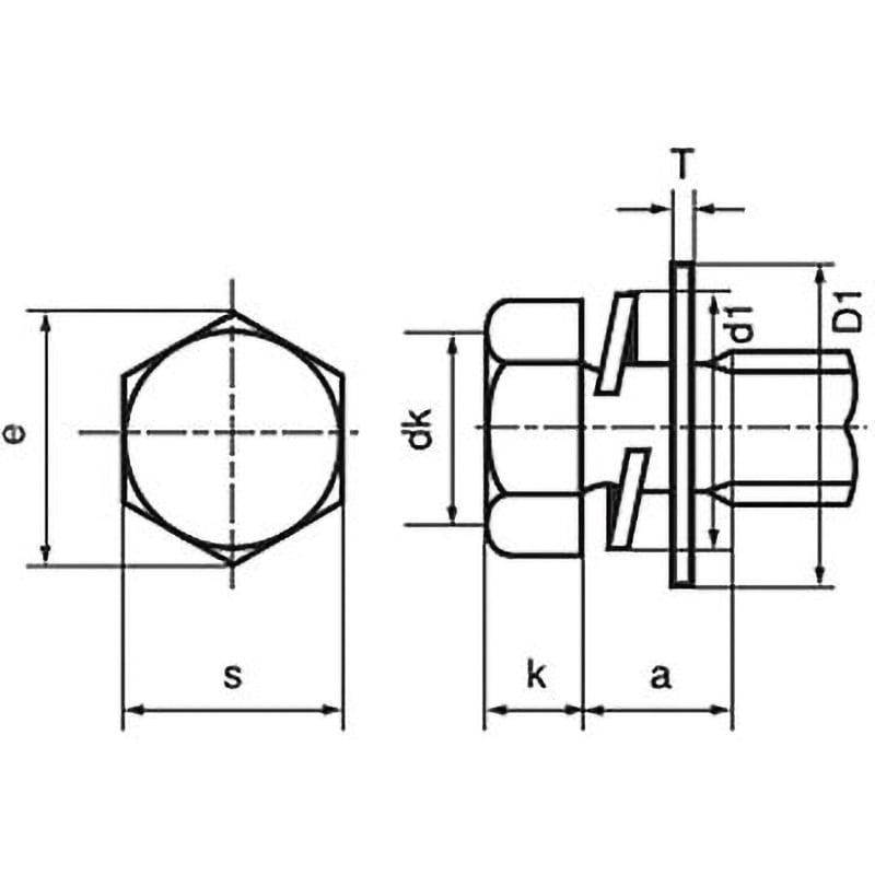 M8×12 小形六角トリーマP=3(SW+JIS W組込)(鉄/ユニクロ)(小箱) 大阪魂 呼びM8長さ12mm 1箱(150個)