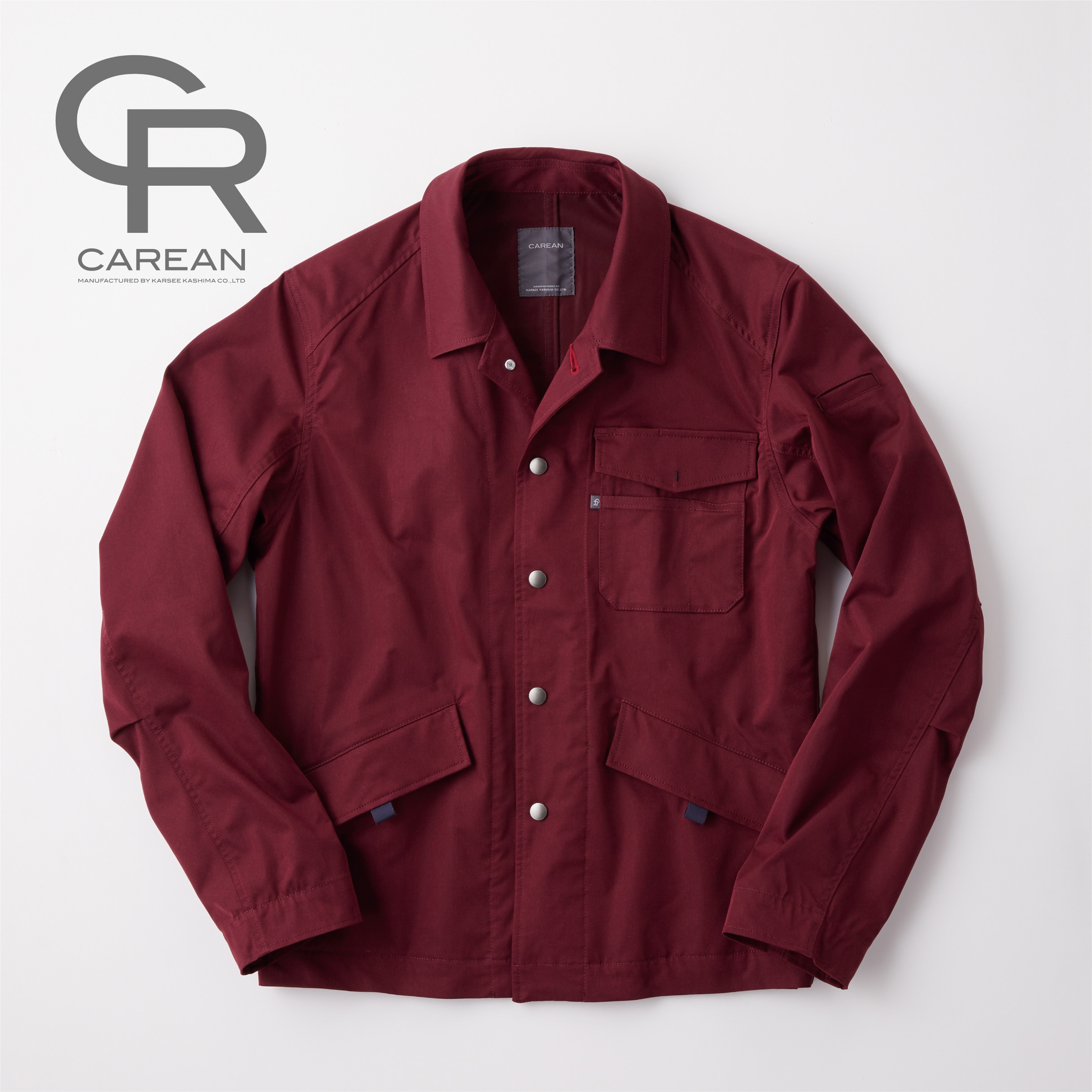 CWU165 CAREAN CWU165 MATT TWILL STRETCH ブルゾン カーシーカシマ 混率ポリエステル100% ワイン色 SS着丈60cm