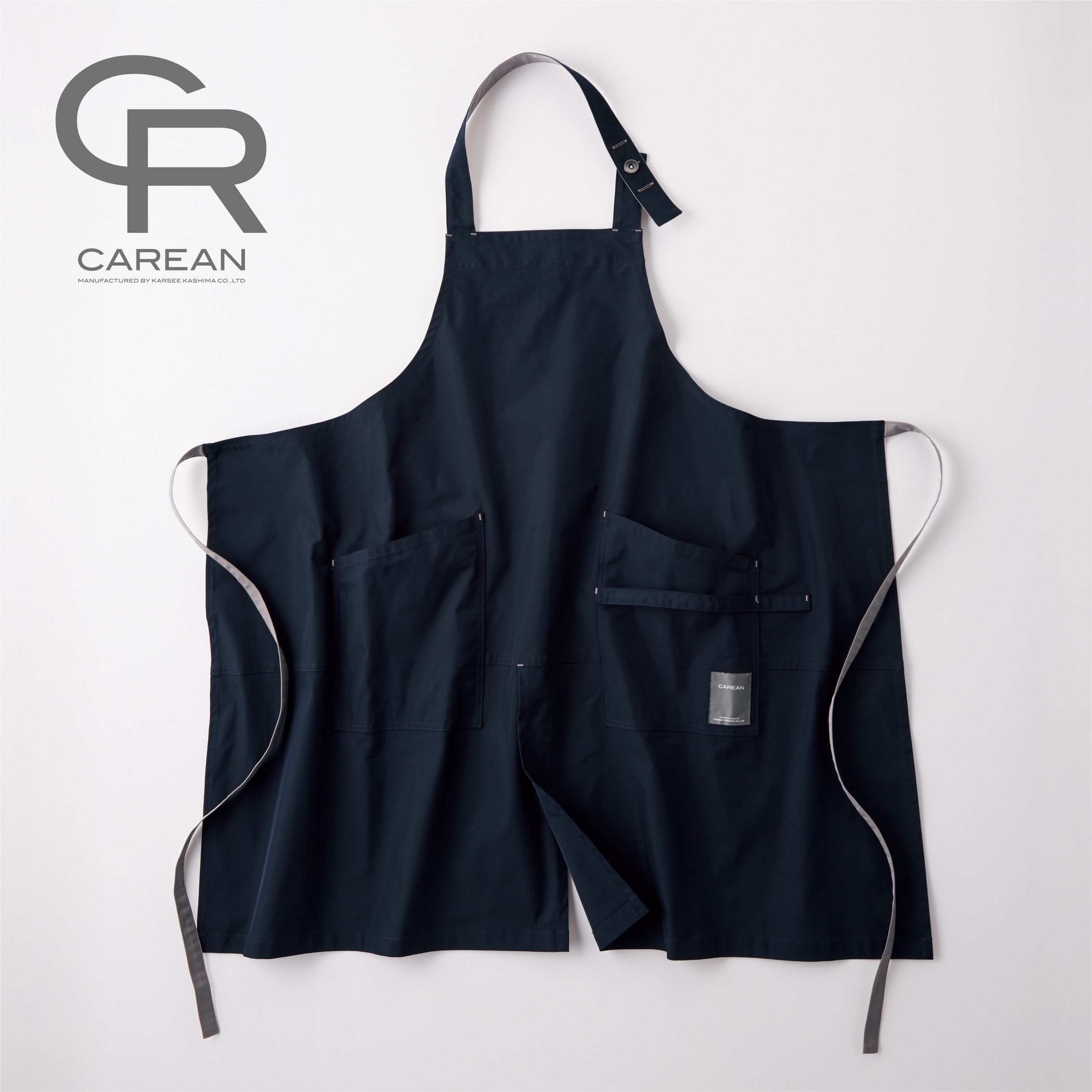 CAE164 CAREAN CAE164 BRIGHT TWILL STRETCH エプロン カーシーカシマ ネイビー色 サイズM