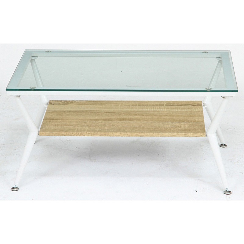 【新品・送料無料】ガラスリビングテーブル クレア 幅80cm ナチュラル ガラスリビングテーブル クレア 幅80cm センターテーブル ナチュラル