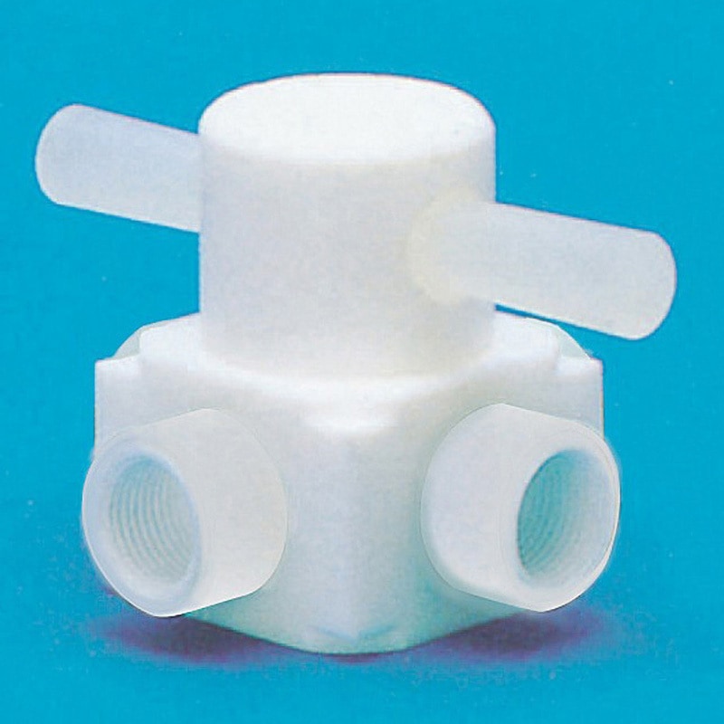 PTFEメス二方バルブ圧入型 コクゴ オリフィス径4mm