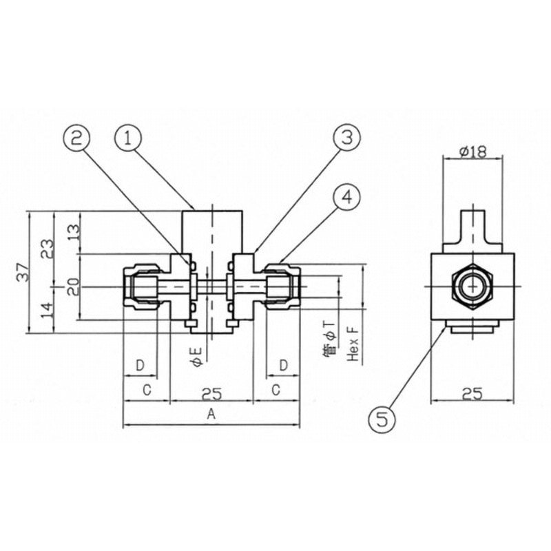 WCS-L8-30 30シリーズ二方バルブ コクゴ 適合チューブ径2～10mm 1個