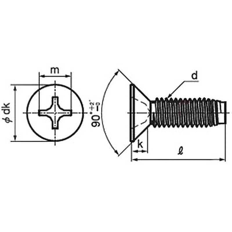 M4×16 (+)皿小頭タッピンねじ(3種溝なしC-0形)(ステンレス/ブラック)(小箱) 大阪魂 呼びM4長さ16mm 1箱(1000個)