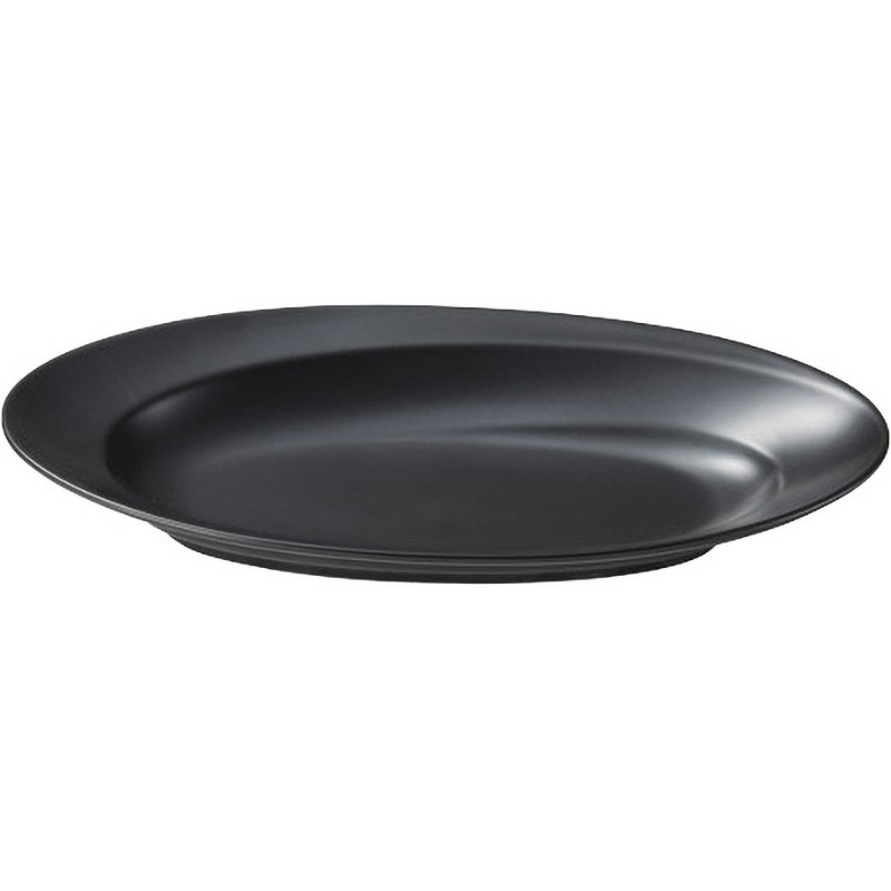0211-6001 黒マットサラダ皿 カネ大白木屋 15吋サイズ 高さ55mm 0211-6001