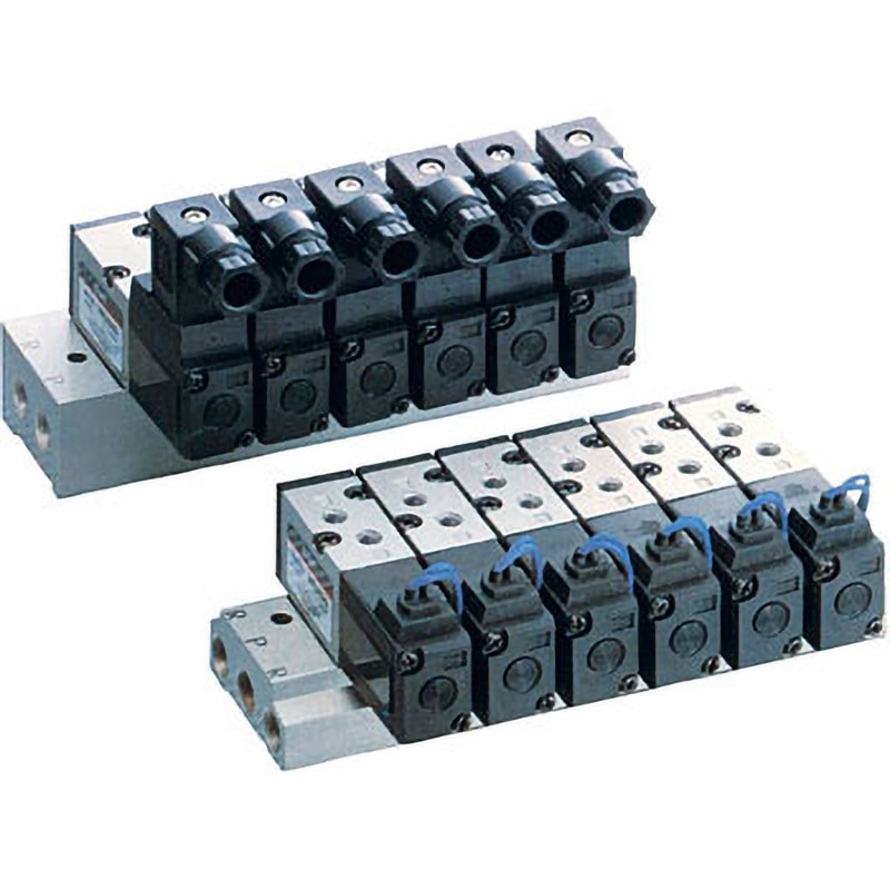 VK3140-1D-01Q VK3140 - 5ポートソレノイドバルブ/直動ポペットタイプ/ベース配管形(VK3140) SMC 管接続口径1/8 (サブプレート付)