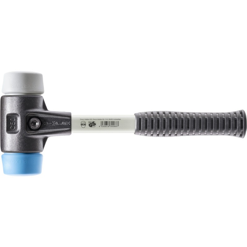 3713.050 シンプレックスハンマー 強化型ハウジングTPEソフト(青)/TPEミディアム(グレー) Roemheld Halder(ロームヘルド・ハルダー) 頭径50mm 11,506円