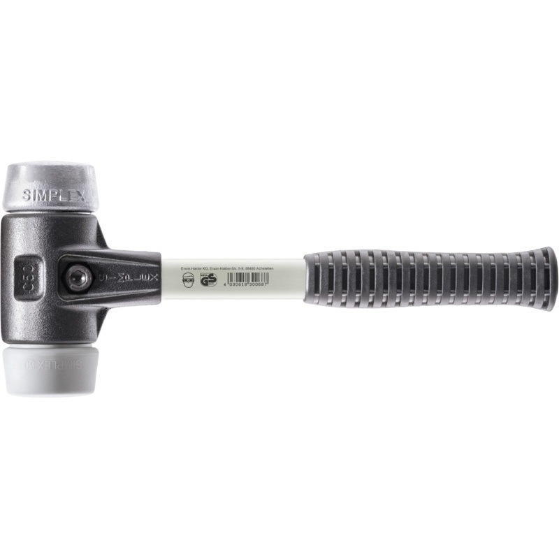 3739.060 シンプレックスハンマー 軽量ハウジングTPEミディアム(グレー)/ソフトメタル(シルバー) Roemheld Halder(ロームヘルド・ハルダー) 頭径60mm