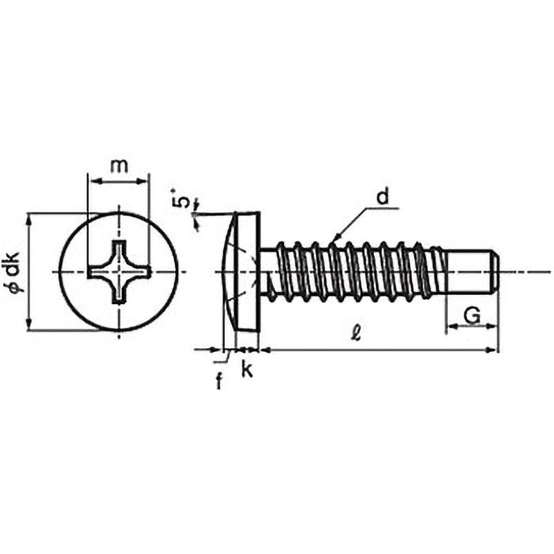 M4×45 (+)バインドタッピンねじ(2種ガイド付きBRP形G=5)(ステンレス/茶ブロンズ)(小箱) 大阪魂 呼びM4長さ45mm 1箱(400個)