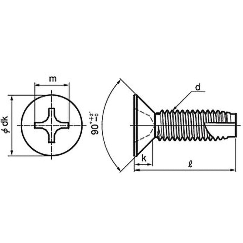 M4×10 (+)皿タッピンねじ(3種溝付きC-1形)(ステンレス/頭部ホワイト(頭部のみ塗装))(小箱) 大阪魂 十字穴番号2 呼びM4長さ10mm 1箱(1000個)