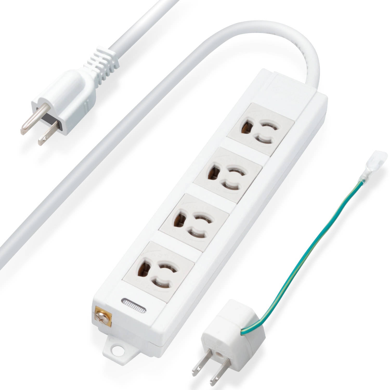 T-ECOH34100NM 電源タップ 延長コード 4個口 3P 2P変換アダプタ付