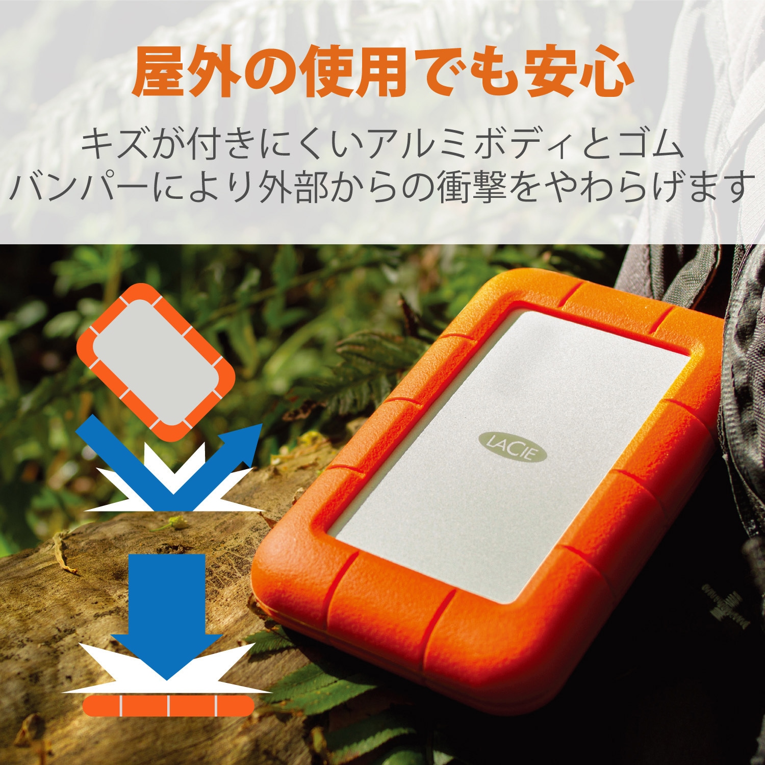 HDD (ハードディスク) 外付け ポータブル Type-C 耐衝撃 Rugged