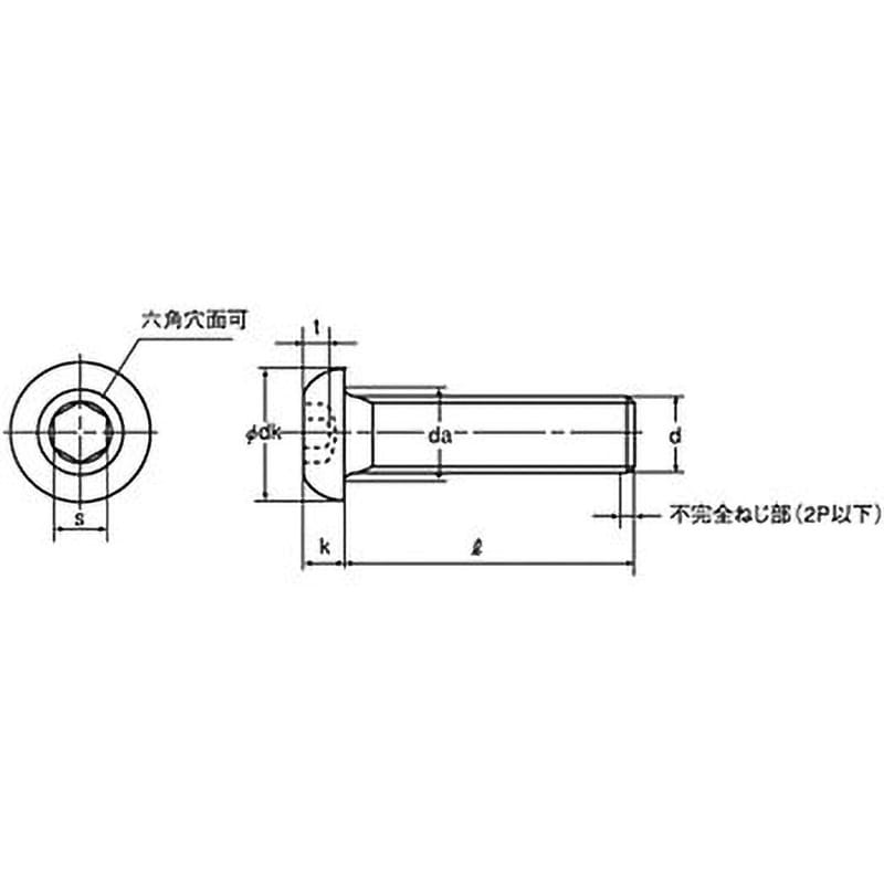 M10×25 六角穴付きボタンボルト(ボタンキャップスクリュー) 細目 SSS