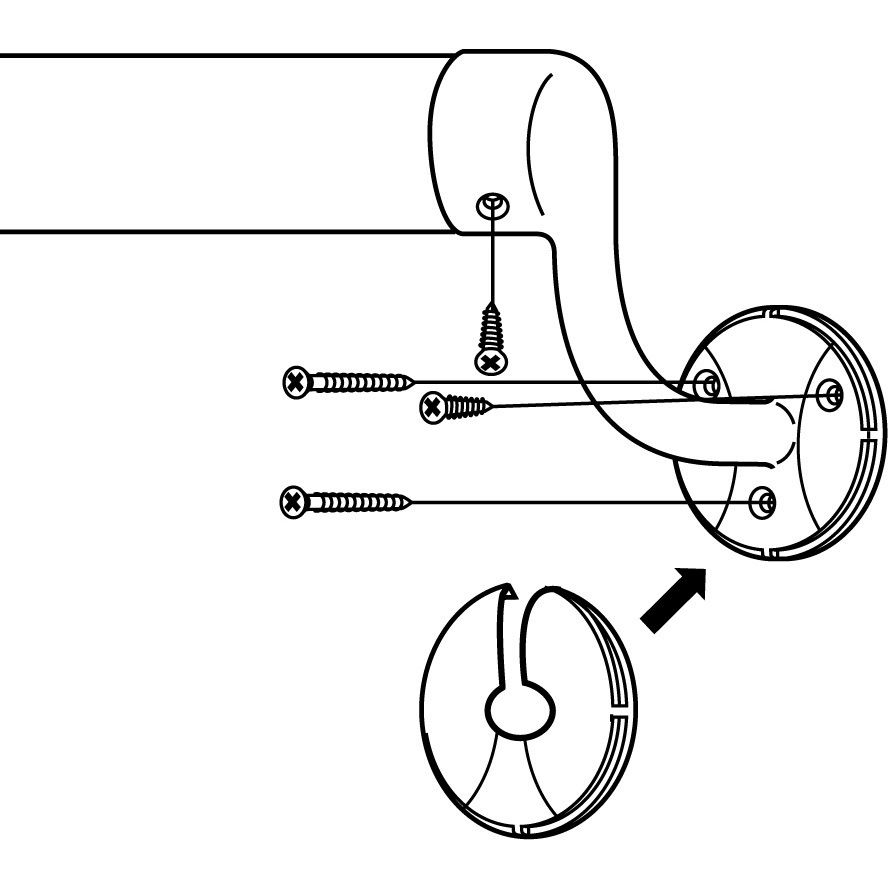 ECLE エクレ 横受エンドブラケット 手すり 右 Φ35 ＜10個セット＞ ブラウン EL-608 EL-608G システム手すり35 横受エンドブラケット・右用 1個 ECLE