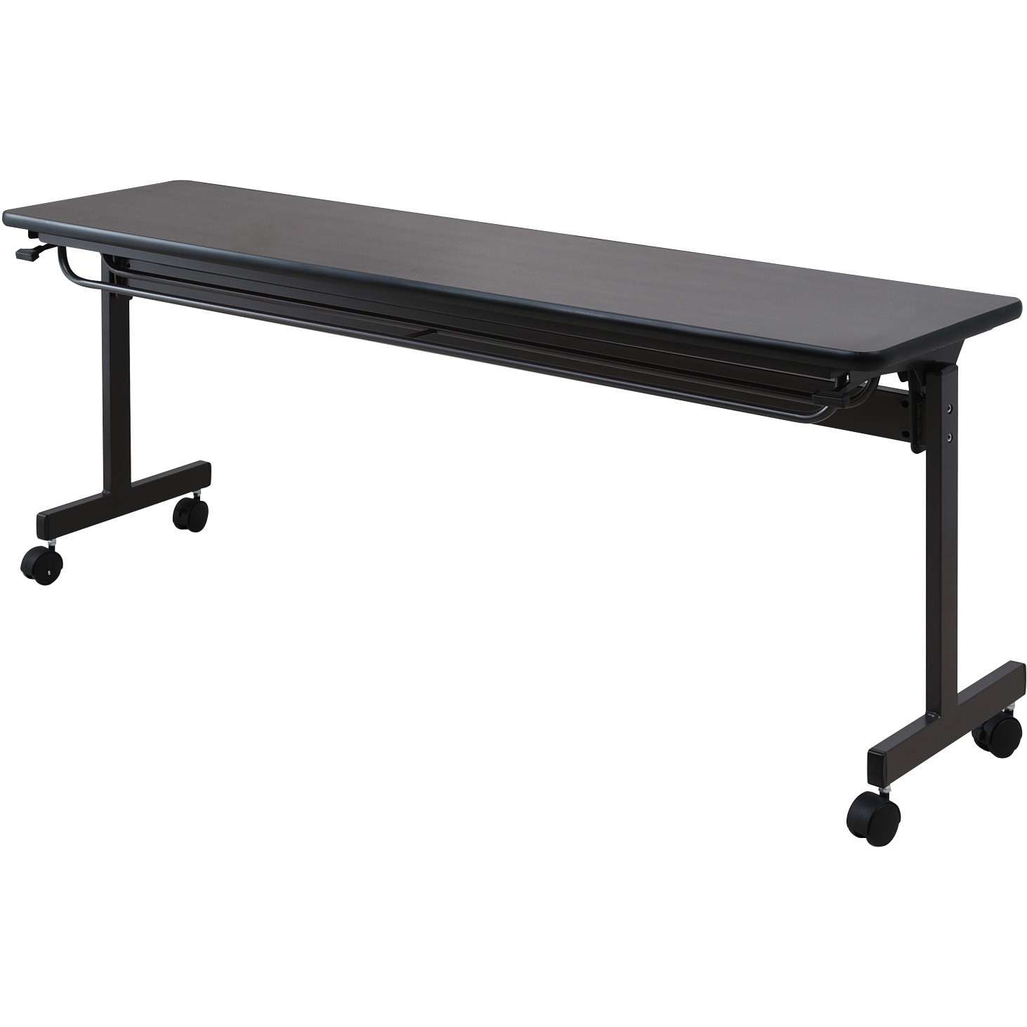 YM-1845(DBR/BR) 折りたたみ会議テーブル キャスター付き YAMAZEN(山善