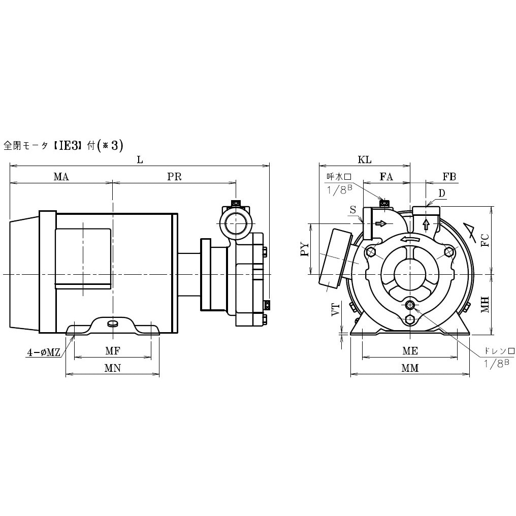 15KHD04A-V 渦流タービンポンプKHD(高圧・銅合金) ニクニ 吸込
