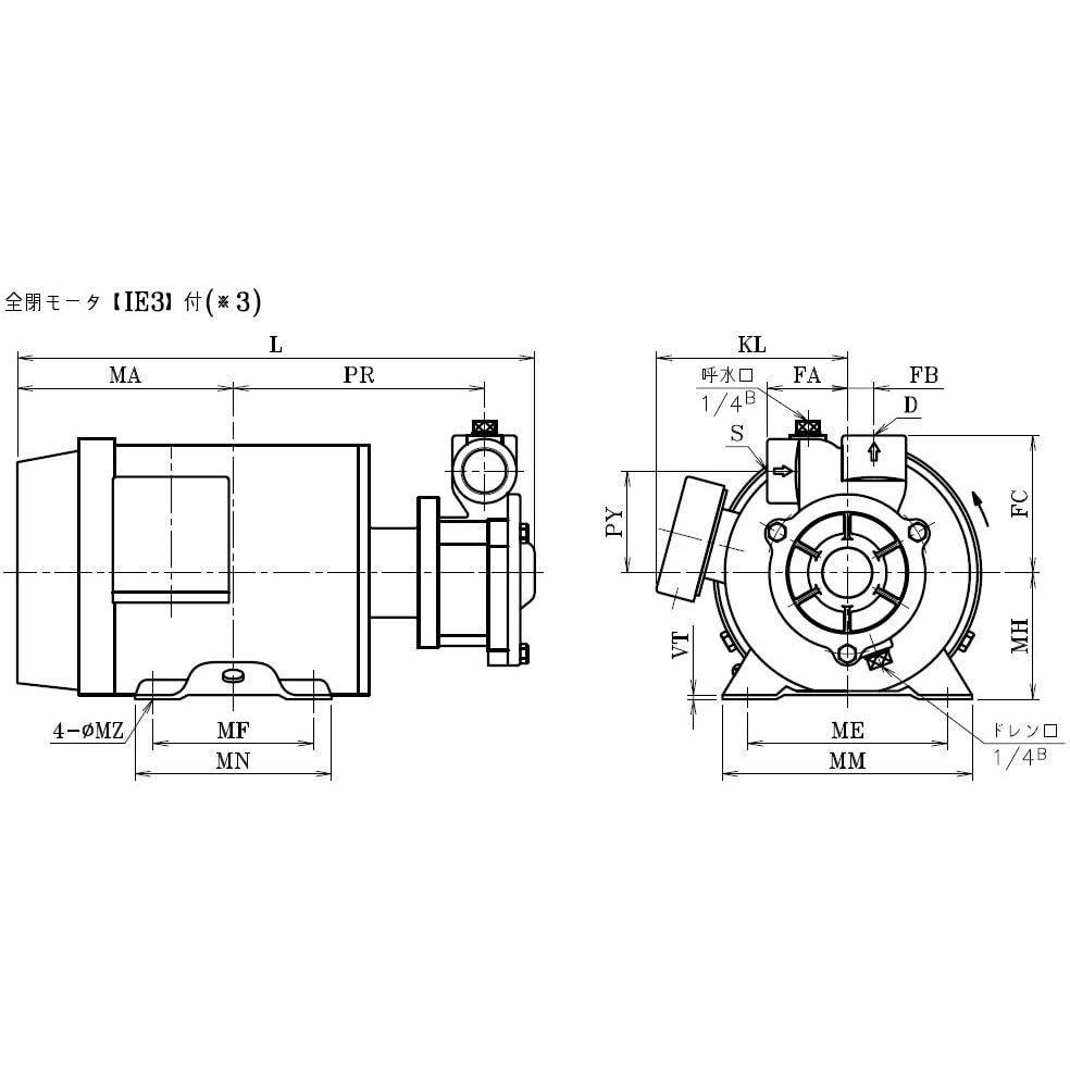 渦流タービンポンプKLD(中圧・銅合金) 吸込口径15mm 15KLD02Z