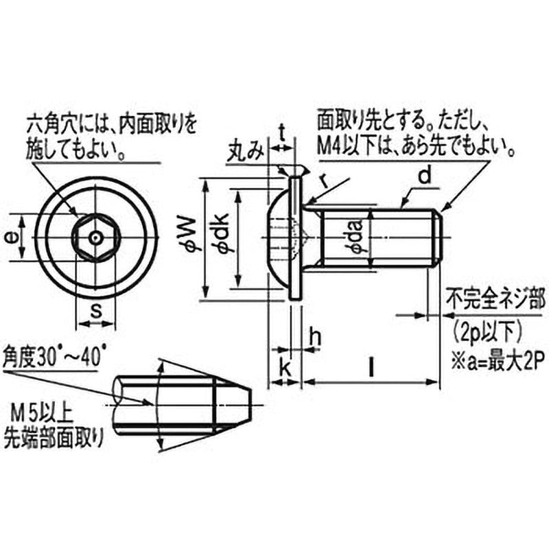 M8X25 ﾌﾗﾝｼﾞﾎﾞﾀﾝCAP 鉄(SCM435) 生地(標準) - ネジ・釘・金属素材