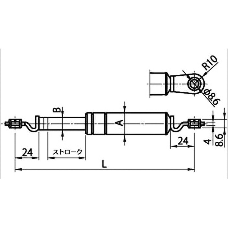 TGS462-182-127 ガススプリング 1本 HANIL PRECISION 【通販モノタロウ】