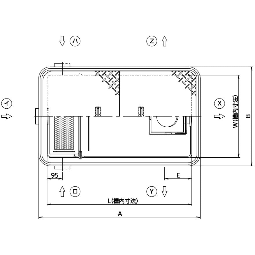 GFRA-N100JP FRP製超浅型グリース阻集器 シンダー埋込/パイプ流入式 直置式マンホール ホーコス 1台 GFRA-N100JP -  【通販モノタロウ】