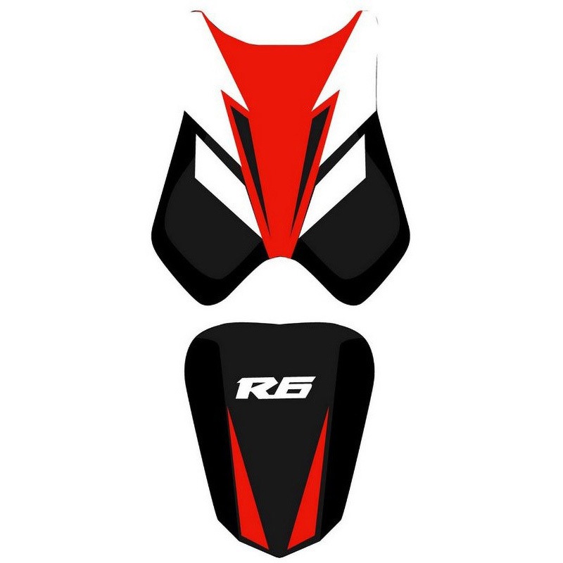2203B シートカバー YZF R6 ブラック/レッド/ホワイト/ホワイト レター (08) 1個 BAGSTER (バグスター) 【通販モノタロウ】