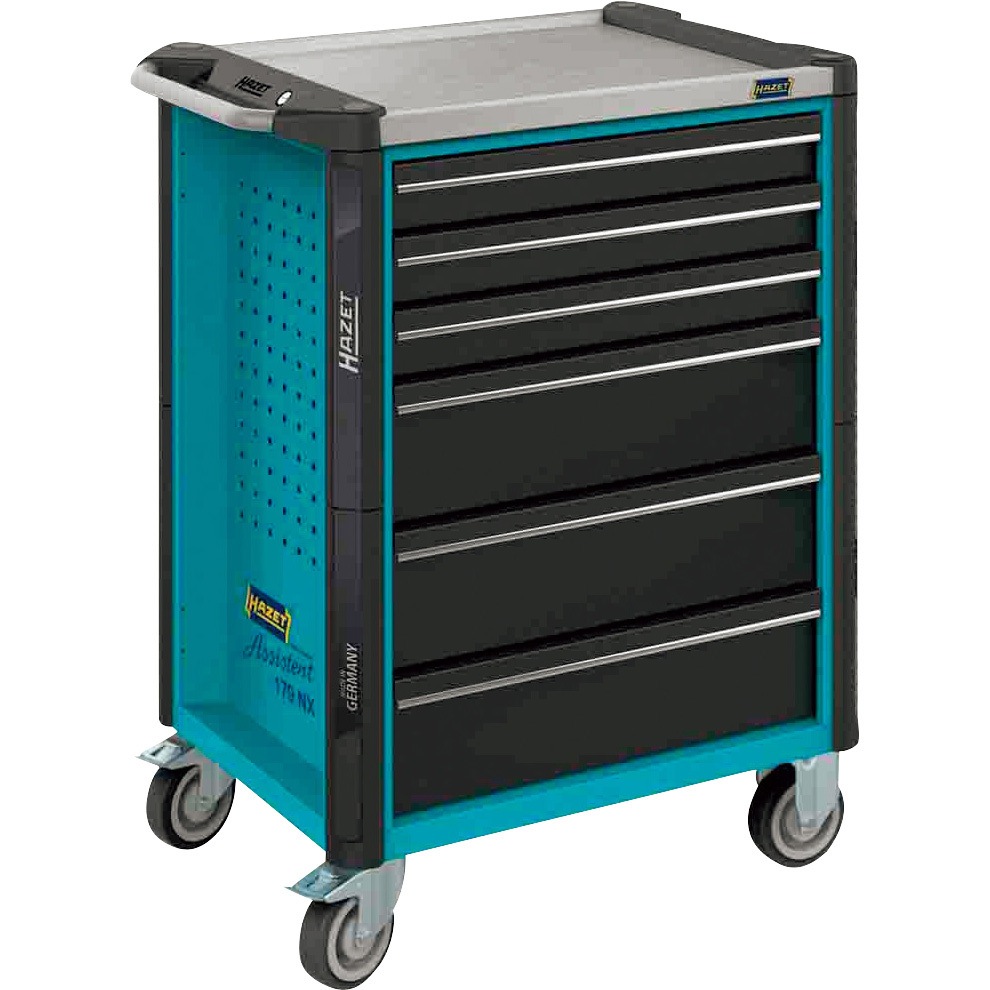 179NX-6 ツールワゴン ステンレストップ ハゼット HAZETブルー色 積載荷重540kg 6段 高さ1020mm間口785mm奥行518mm  179NX-6