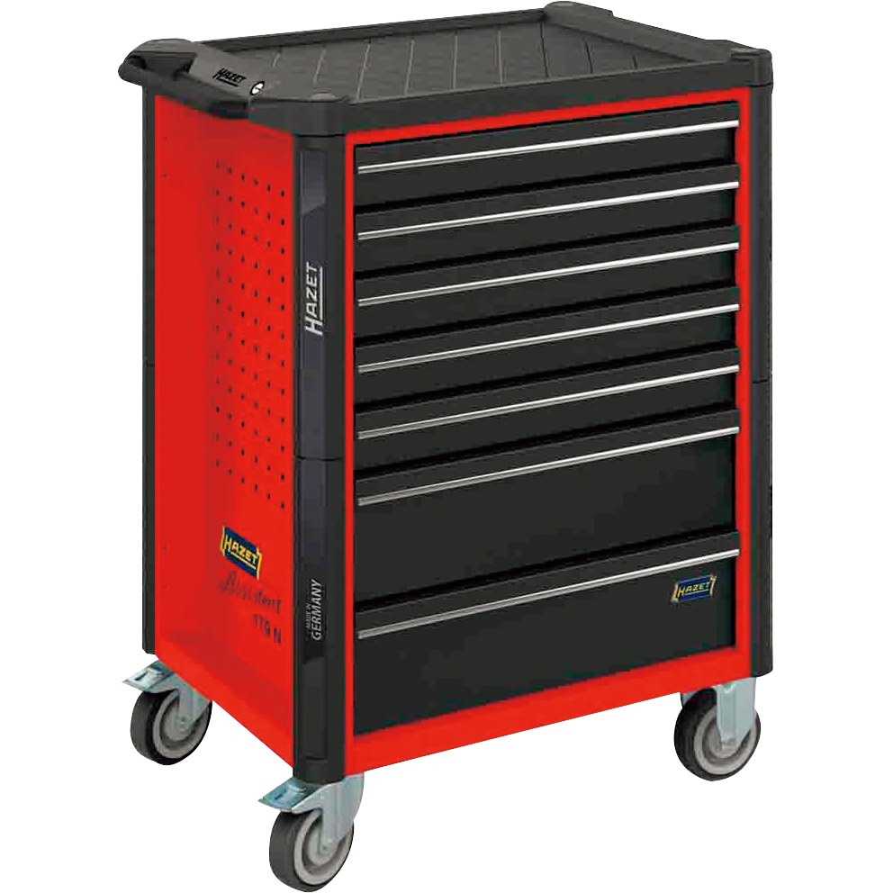 179N-7-RAL3020 ツールワゴン 7段 ハゼット 積載荷重540kg レッド色 高さ1020mm間口785mm奥行518mm  179N-7-RAL3020
