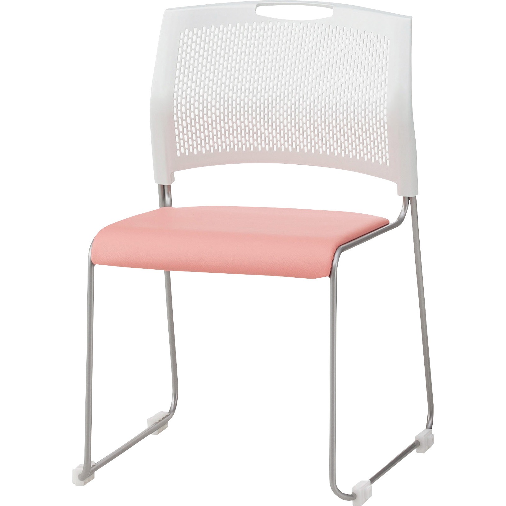 NSW-T10L-PP スタッキングチェア TOKIO(藤沢工業) PP樹脂成型品 オレフィンレザー張り パステルピンク色 高さ777mm幅418mm奥行435mm  NSW-T10L-PP