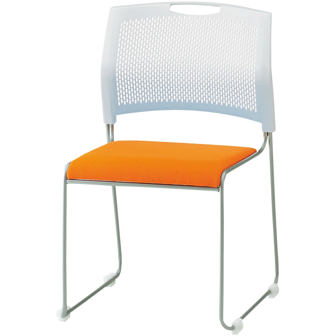 NSW-T10-OR スタッキングチェア TOKIO(藤沢工業) PP樹脂成型品 オレンジ 布張り 高さ777mm幅418mm奥行435mm  NSW-T10-OR