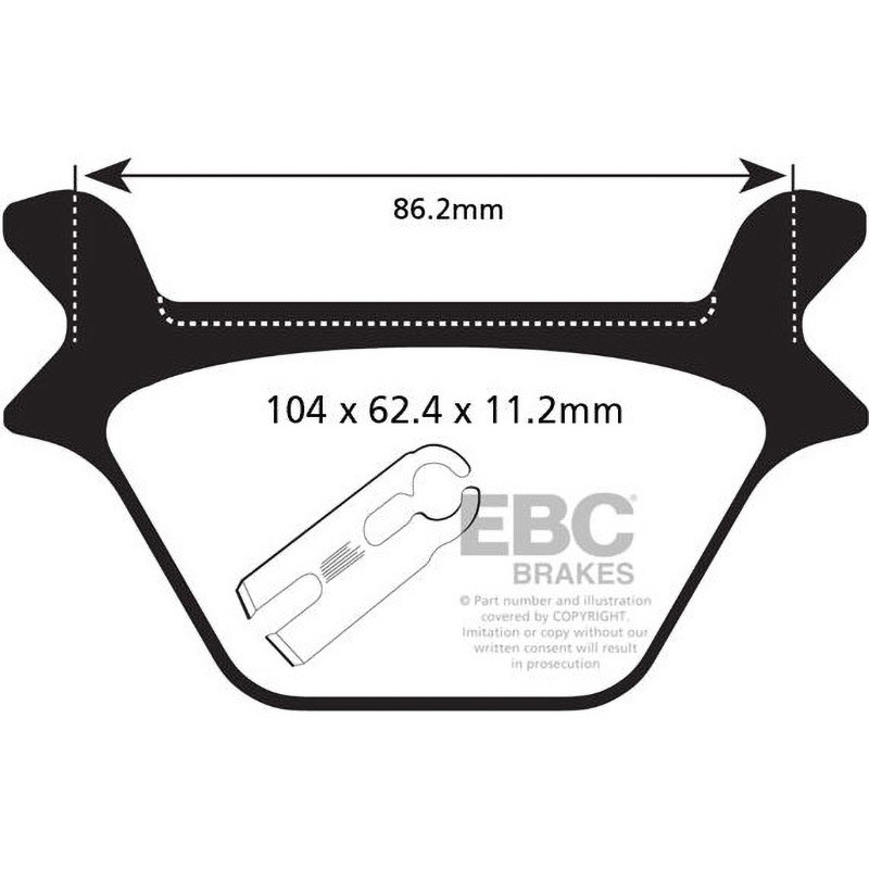 FA200V UK製 セミ-シンタリング Vパッド リア左側用 1個 EBC Brakes (イービーシーブレーキ) 【通販モノタロウ】 6,373円