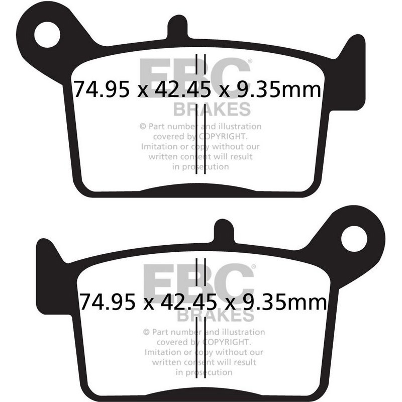 FA697HH USA製 ダブルHシリーズ シンタリング ブレーキパッド リア右側用 1個 EBC Brakes (イービーシーブレーキ) 【通販モノタロウ】