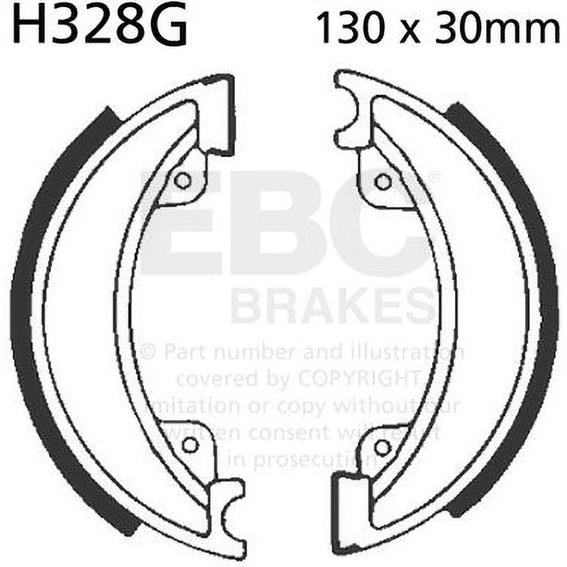 H328G モーターサイクル 溝付き リプレイスメント ブレーキシューズ フロント左側用 1個 EBC Brakes (イービーシーブレーキ) 【通販モノタロウ】