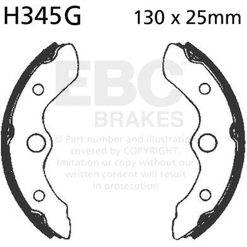 H345G モーターサイクル 溝付き リプレイスメント ブレーキシューズ フロント左側用 1個 EBC Brakes (イービーシーブレーキ) 【通販モノタロウ】