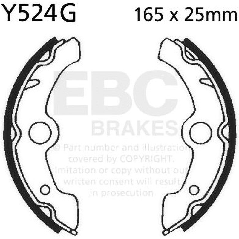 Y524G モーターサイクル 溝付き リプレイスメント ブレーキシューズ フロント左側用 1個 EBC Brakes (イービーシーブレーキ) 【通販モノタロウ】