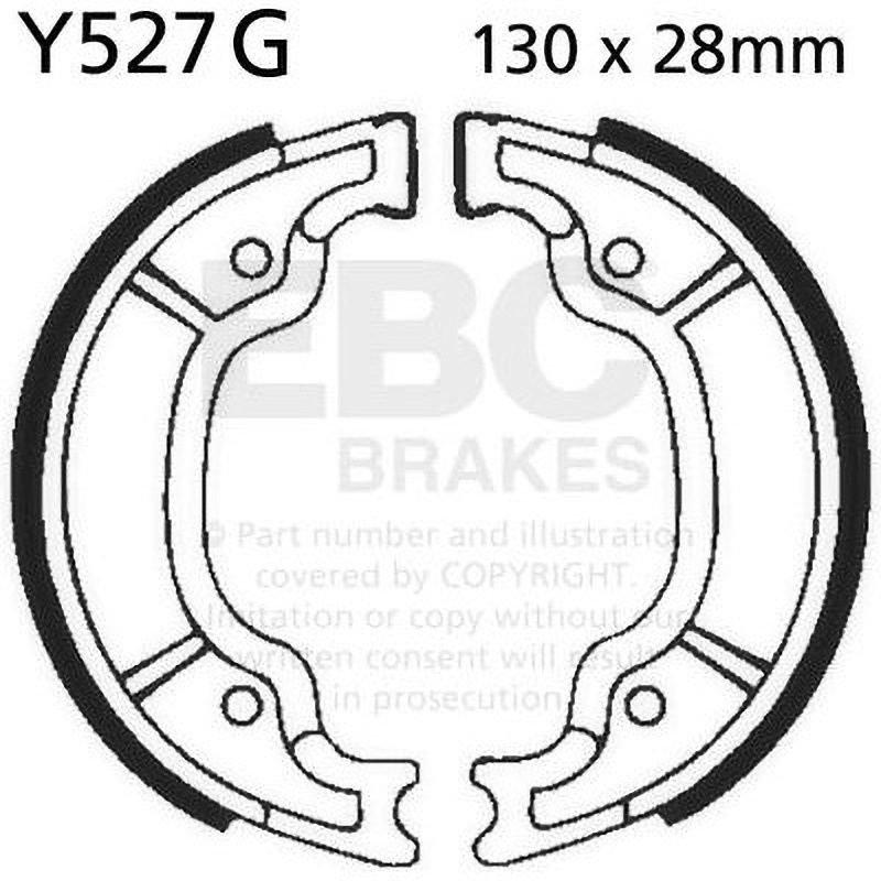 Y527G モーターサイクル 溝付き リプレイスメント ブレーキシューズ フロント左側用 1個 EBC Brakes (イービーシーブレーキ) 【通販モノタロウ】 5,058円