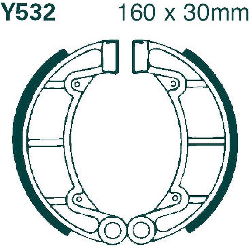 Y532G モーターサイクル 溝付き リプレイスメント ブレーキシューズ リア左側用 1個 EBC Brakes (イービーシーブレーキ) 【通販モノタロウ】