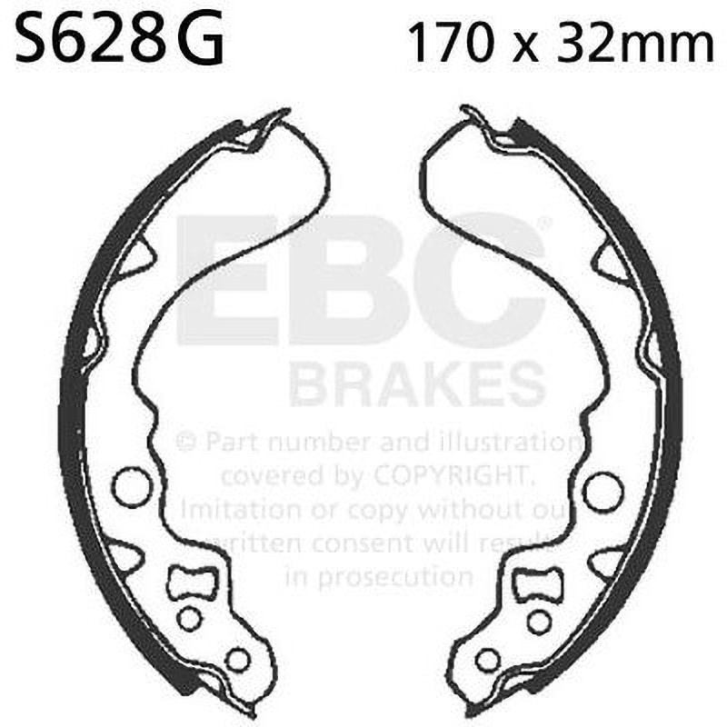 S628G モーターサイクル 溝付き リプレイスメント ブレーキシューズ フロント左側用 1個 EBC Brakes (イービーシーブレーキ) 【通販モノタロウ】