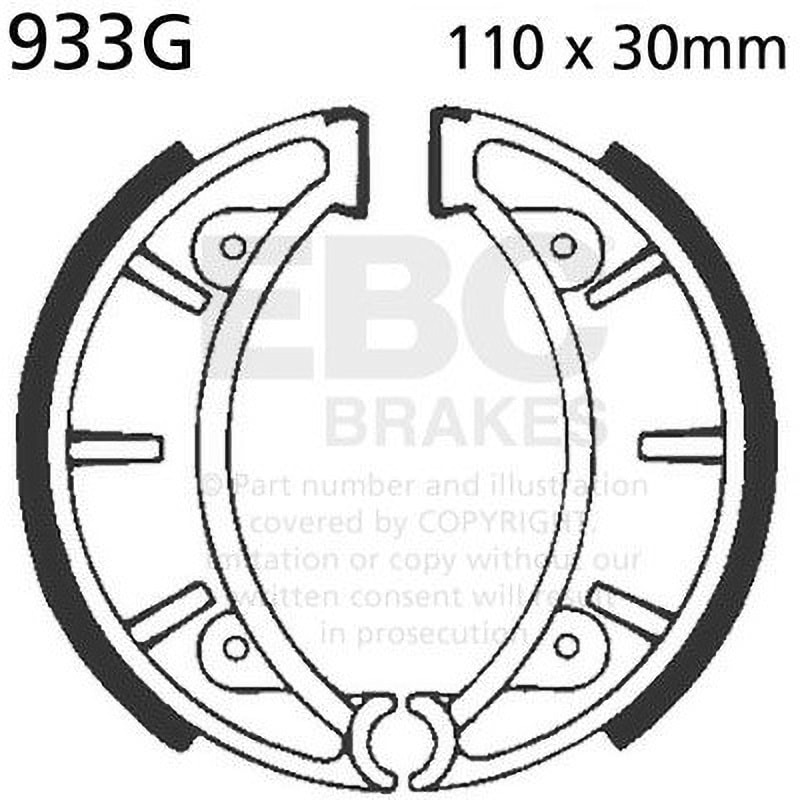 933G モーターサイクル 溝付き リプレイスメント ブレーキシューズ リア左側用 1個 EBC Brakes (イービーシーブレーキ) 【通販モノタロウ】