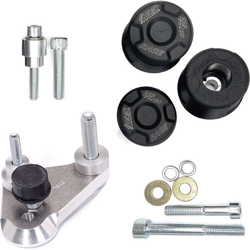 4555440-T152-DS-SH-BLACK クラッシュパッドセット マウンティングプレート ブラックアノダイズド Triumph Speed Triple 1050 (2005-2010) キャリアプレートマウント 1個 GSG Mototechnik (GSGモトテクニック) 【通販モノタロウ】