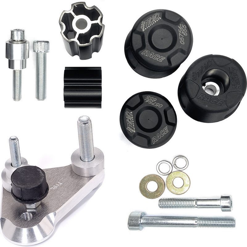 80449044-K44-DS-BLACK クラッシュパッドセット Kawasaki ER 6 n (2009-2011) GSG Mototechnik (GSGモトテクニック) ブラック色   80449044-K44-DS-BLACK
