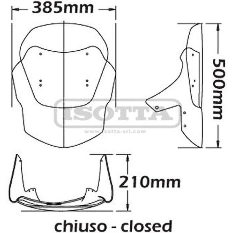 sc913 ウィンドシールド アジャスタブル ハイ F 650 CS SCARVER 2002>2004 1個 ISOTTA (イソッタ) 【通販モノタロウ】