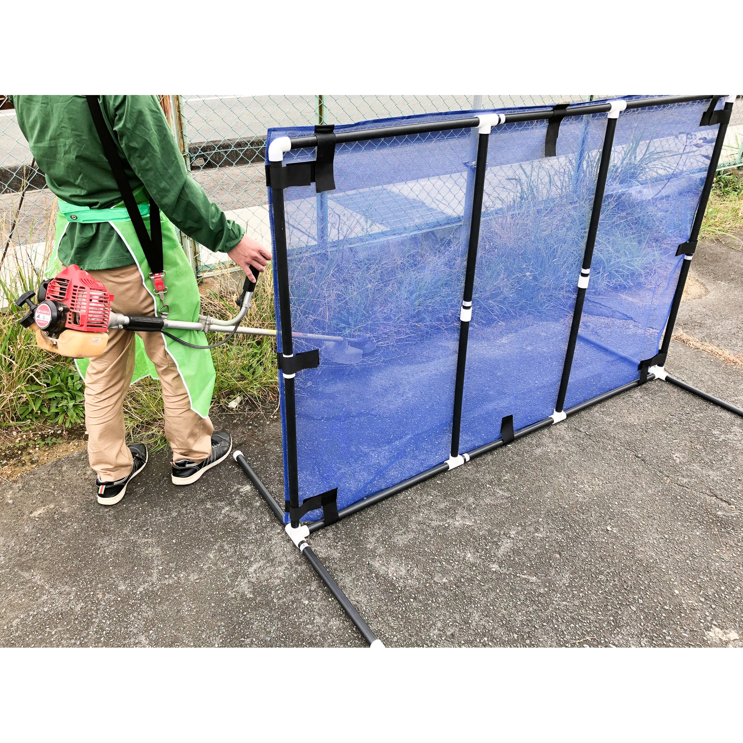 青 衝立フェンス 1.2mX1.8m 1セット イノベックス(旧:ダイオ化成