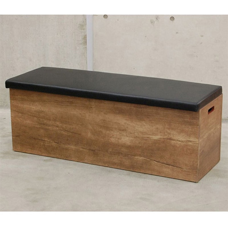 収納ベンチスツール ボタニカル柄 ブラック W89 収納ベンチスツール