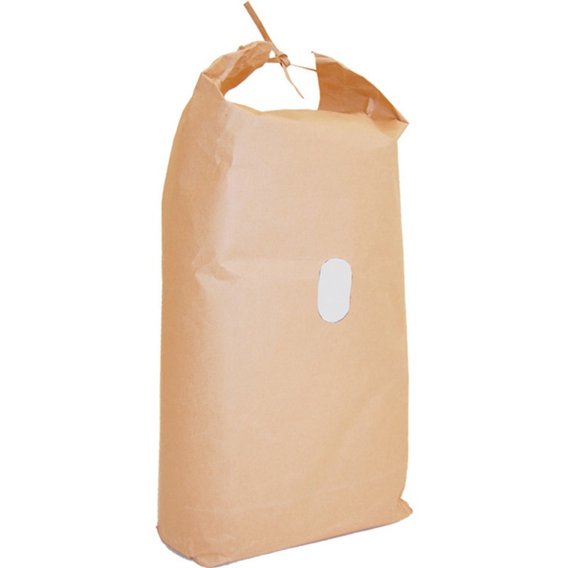 バンド 窓付き 10KG未晒 【袋のみ】 お米袋 シモジマ 未晒クラフト紙  1パック(100枚)