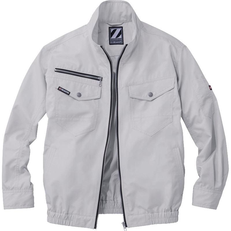 74080 空調服長袖ブルゾン 74080 (服のみ) 自重堂 ポリエステル100% シルバー色 サイズ5L