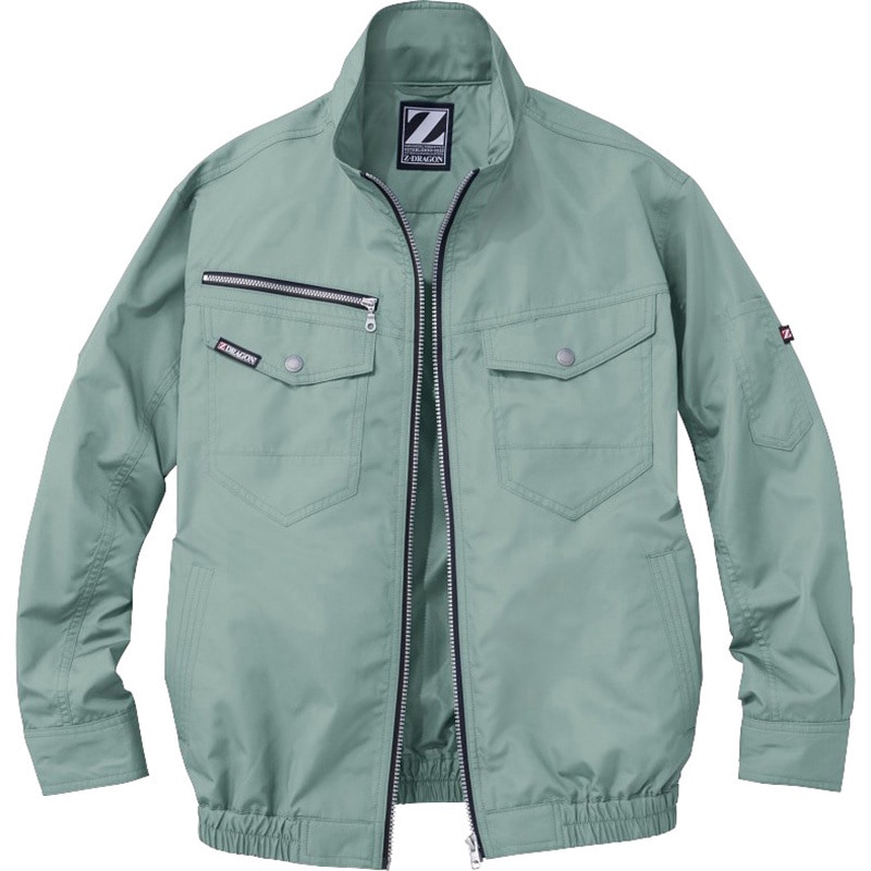 74080 空調服長袖ブルゾン 74080 (服のみ) 自重堂 ポリエステル100% アースグリーン色 サイズ4L