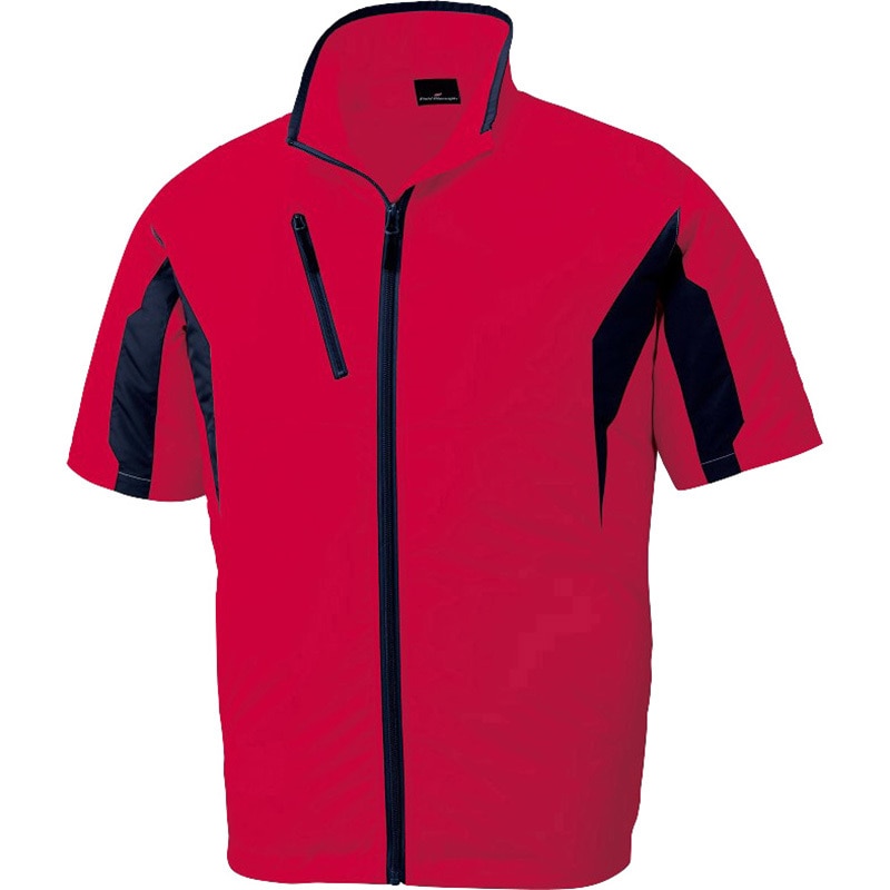 87070 空調服半袖ジャケット 87070 (服のみ) 自重堂 ポリエステル100% レッド色 サイズ4L